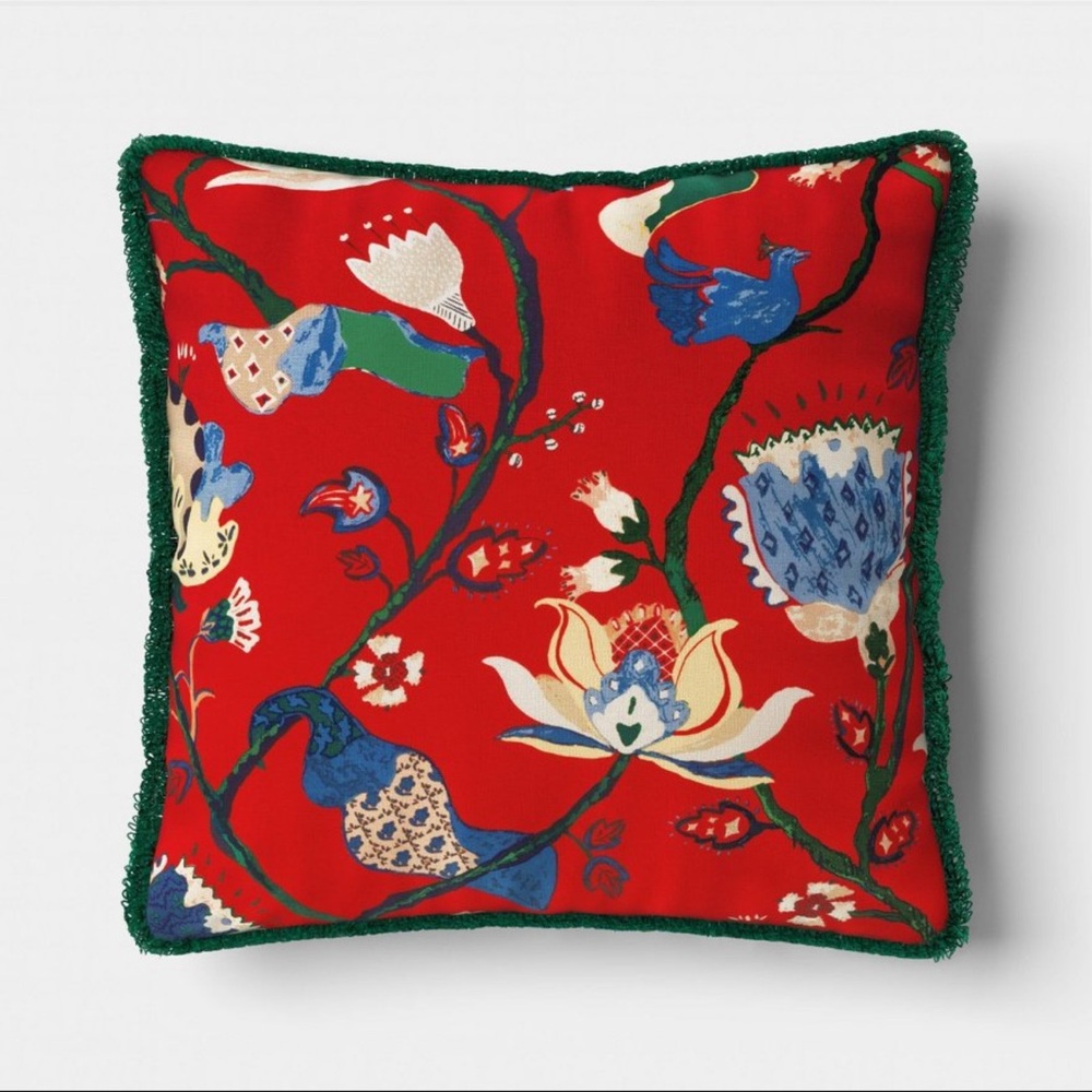 Square 18” Floral Throw Pillow from Threshold, Vibrant Colors, New!